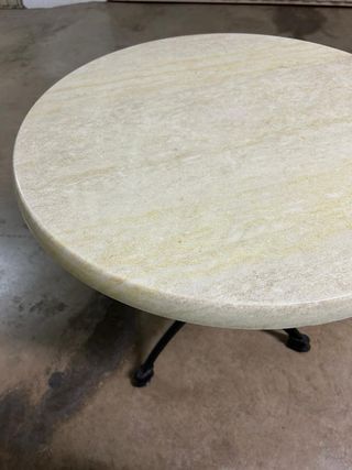 Mesa redonda vintage - madera y metal