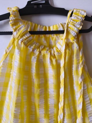 Vestito giallo a quadri bimba
