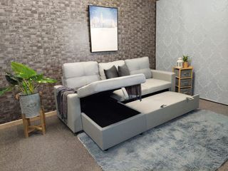 Sofá cama chaise longue gris