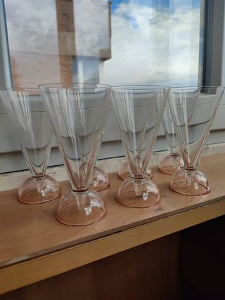 8 Bicchieri Luigi Bormioli vintage rosa