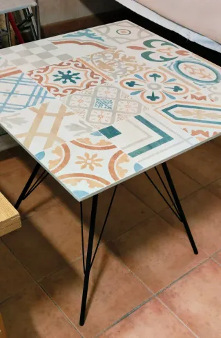 #OFERTA#MESA JARDÍN MOSAICO MULTICOLOR.