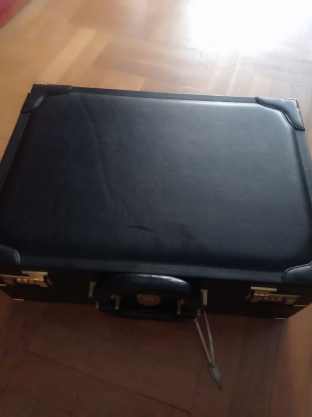 Maletín Piel Doble Comb. Negro