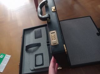 Maletín Piel Doble Comb. Negro