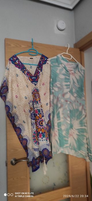 2 Vestidos playeros - multicolor, verde azulado