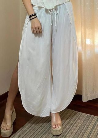 Pantalón blanco abertura - boho chic