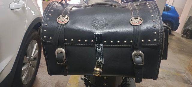 Baúl Cuero Moto Retro