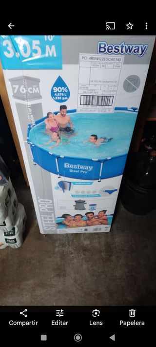Piscina Bestway Steel Pro 305x76cm Escalera.