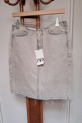 Minifalda Zara Gris - Talla S