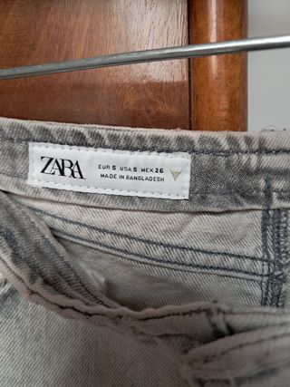 Minifalda Zara Gris - Talla S
