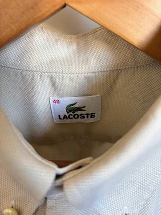 Camisa Lacoste manga corta beige T.40