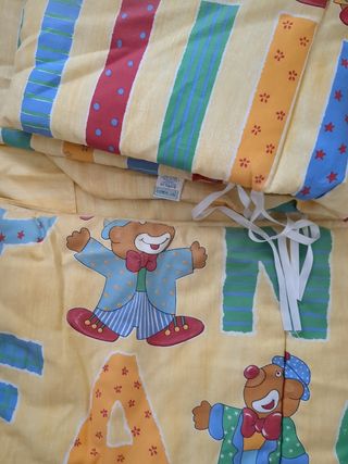 Colcha y protector cuna - Ositos payasos