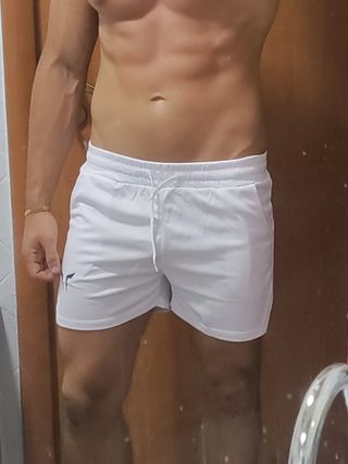 Pantaloncino sportivo bianco elasticizzato