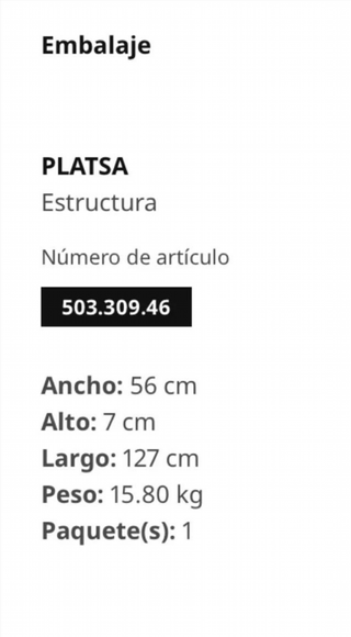 Estructura cocina IKEA PLATSA 60x55x120cm
