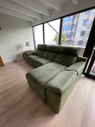 Sofá chaise longue relax verde