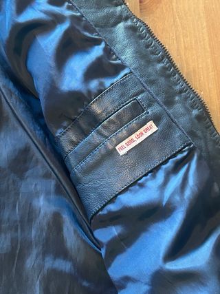 Chaqueta piel sintética azul marino - Talla M