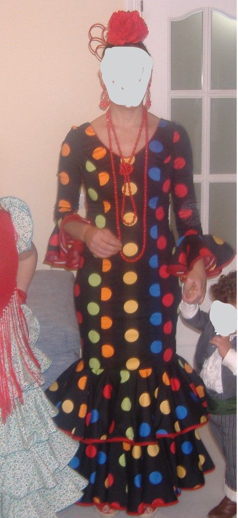 Traje Flamenca lunares multicolor