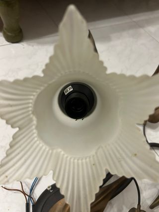 Lampada a 2 luci stile vintage e floreale