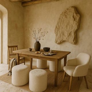 Mesa rústica de madera maciza