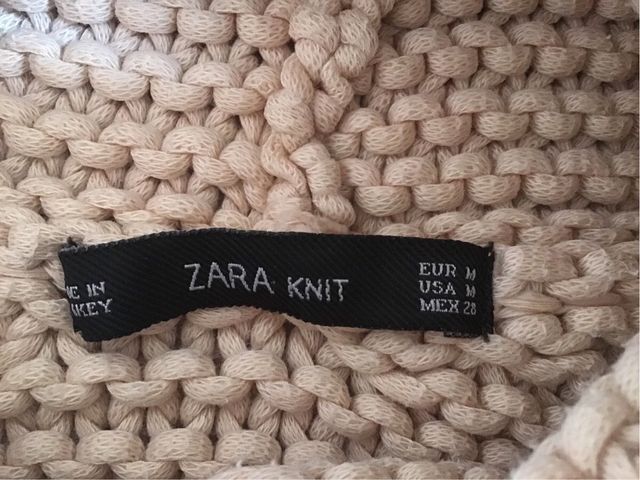 Jersey algodon beige Zara Knit -Talla M overside