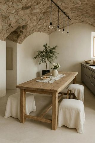 Mesa rústica de madera maciza (180cm)