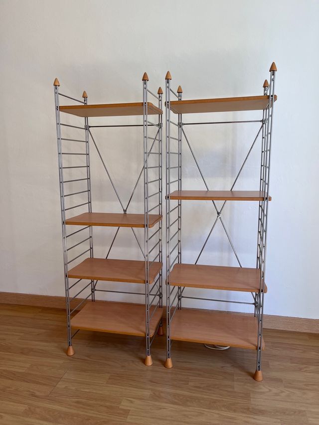 1 Scaffale vintage in metallo e legno