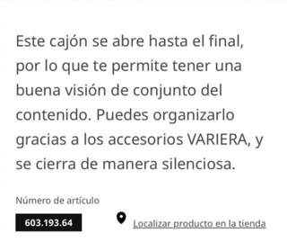 Cajón alto MAXIMERA de IKEA en color blanco