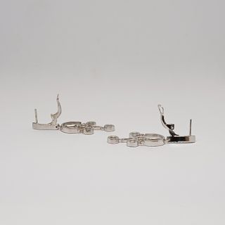 Pendientes Oro Blanco Colgantes Brillantes