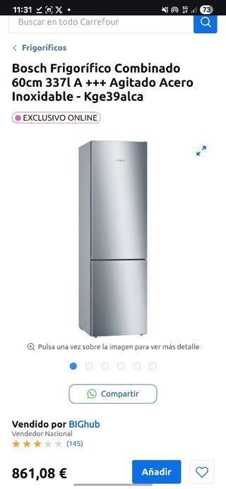 Bosch Frigorífico 60cm 337l A +++ | Mudanza