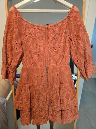 Vestido boho chic color coral