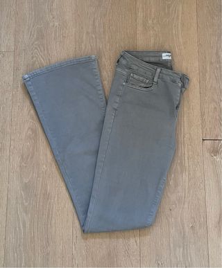 Pantalones campana grises mujer