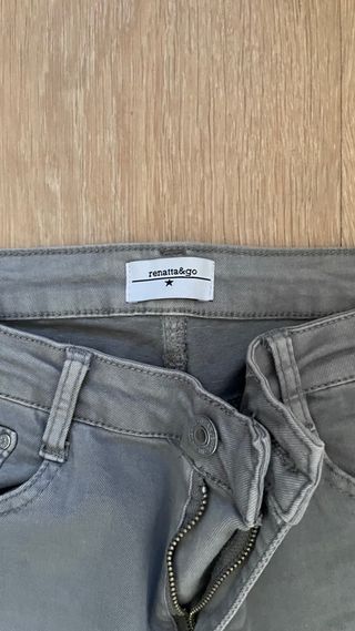 Pantalones campana grises mujer