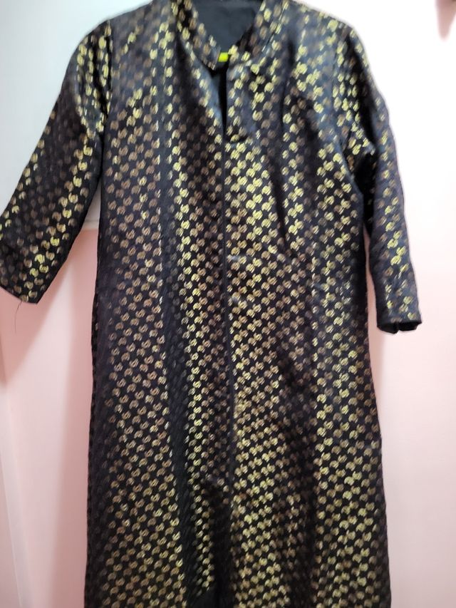 Vestido largo indio - negro y dorado