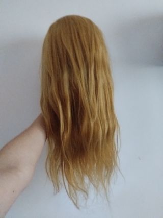Maniquí cabeza peluquería pelo largo sintétio