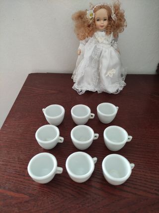 Juego tazas miniatura porcelana
