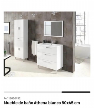 Mueble baño Athena 80x45 cm blanco