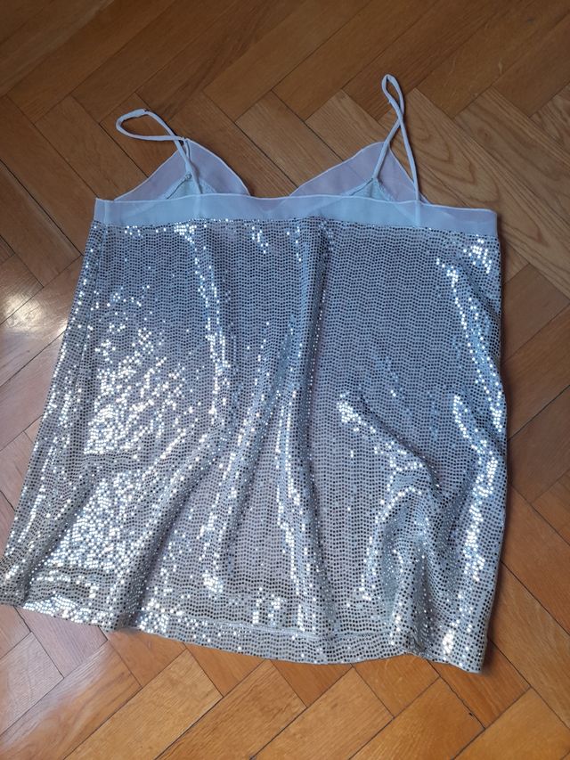 Top Sfera brillos plata T-L