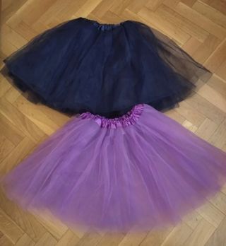 2 Faldas Tul - Morado y Azul Marino