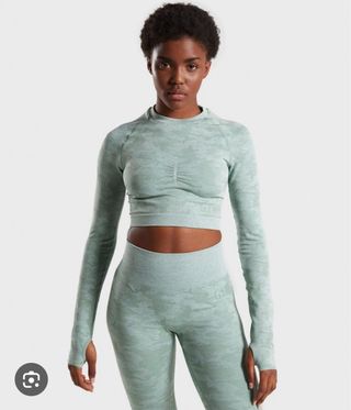 Conjunto Gymshark - Top+Leggings Verde Oliva