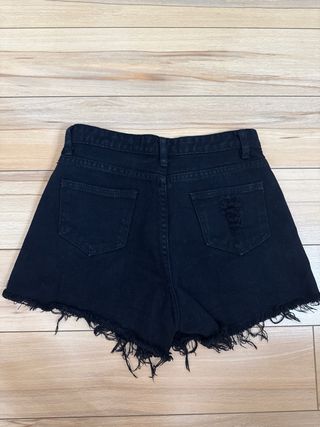 Shorts vaqueros negros rotos - Talla XS