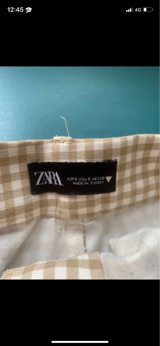 Shorts Zara cuadros beige