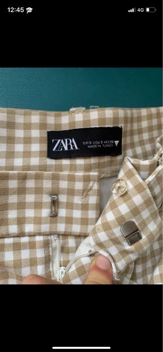 Shorts Zara cuadros beige