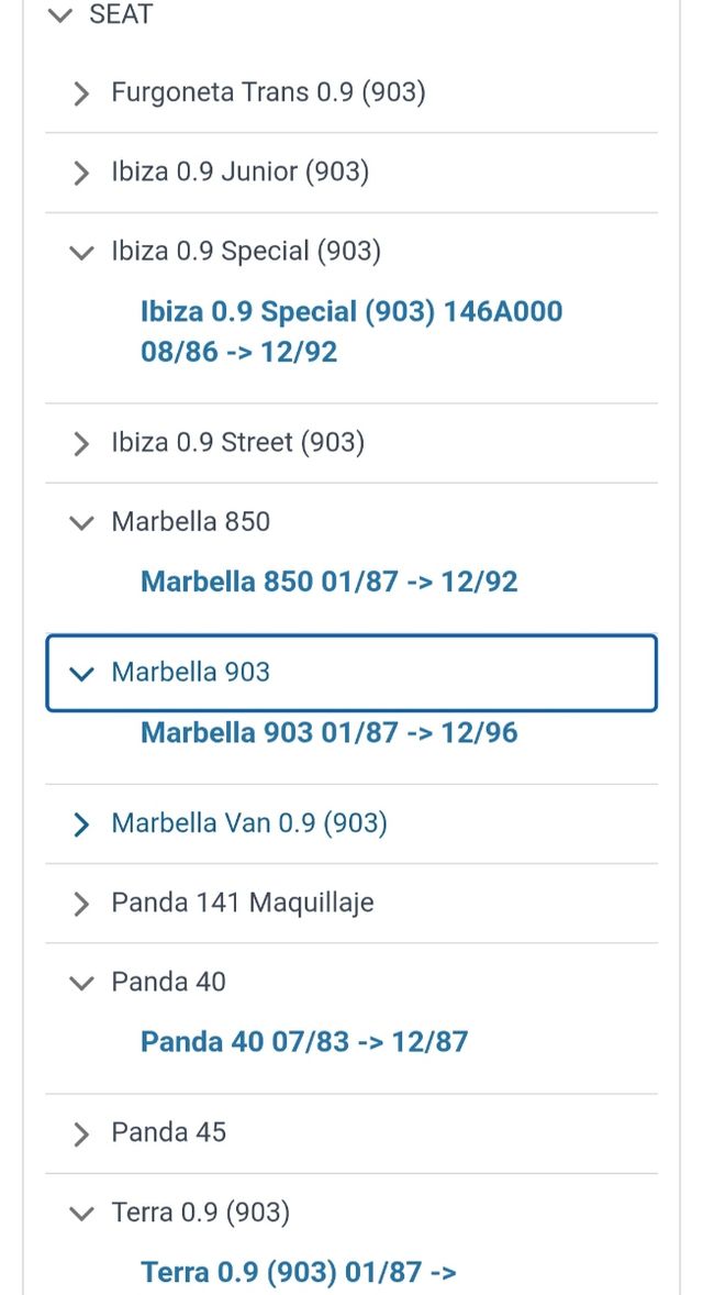 Lote 5 filtros de aire Seat Ibiza Marbella Panda 