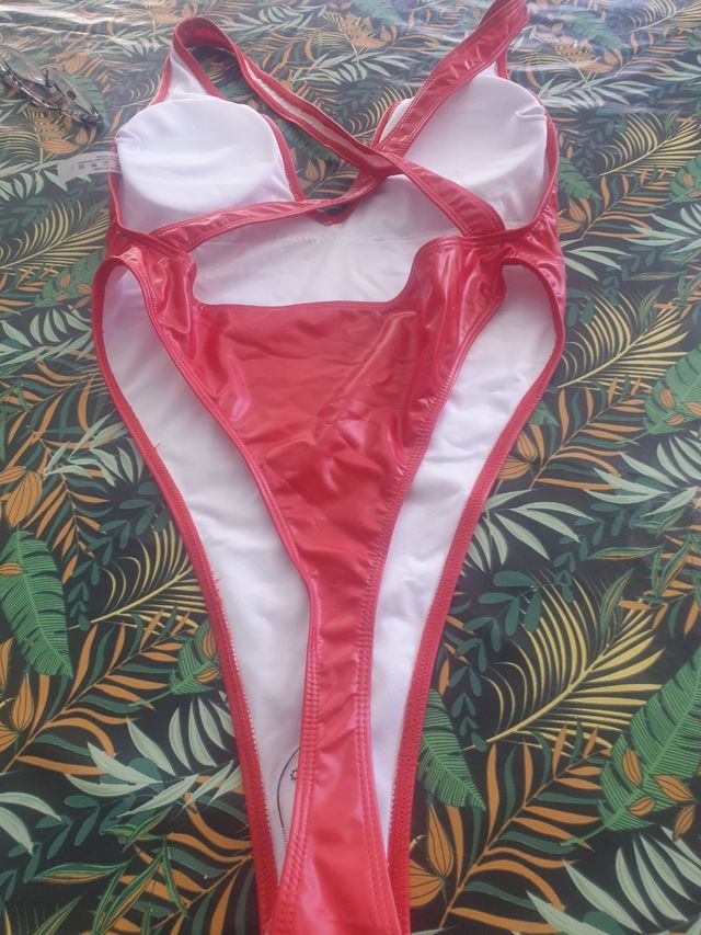 Bañador rojo y blanco - Talla L