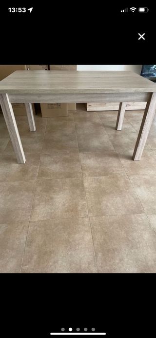 Mesa comedor extensible beige