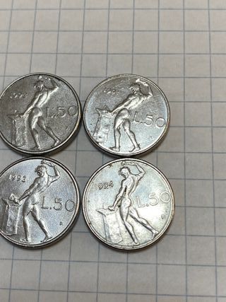 Lotto 8 Monete 50 Lire Italia - Mini