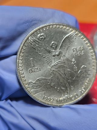Moneda Plata Libertad México 1992
