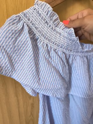 Blusa Stradivarius azul rayas M