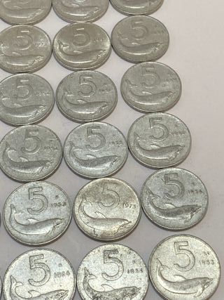 Collezione 30 Monete 5 Lire Italia - Delfino rare