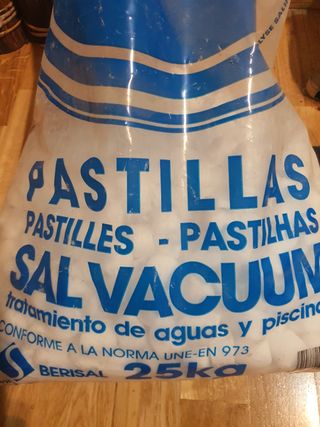Pastillas Sal Piscina 25kg saco +15kg = 40kg aprox
