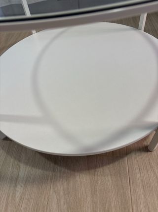 Mesa centro redonda cristal blanco